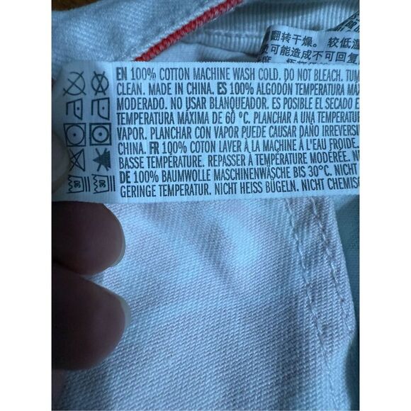 Vintage COCA COLA Womens Med IT'S THE REAL THING Denim Cut-off Frayed Shorts Red - Picture 7 of 7